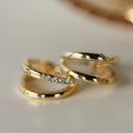 Crystal Accent Double Hoop Earrings - Image 5