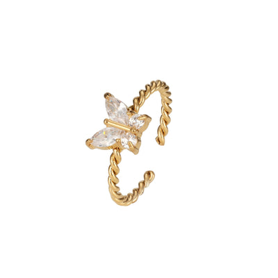 Crystal Butterfly Ring