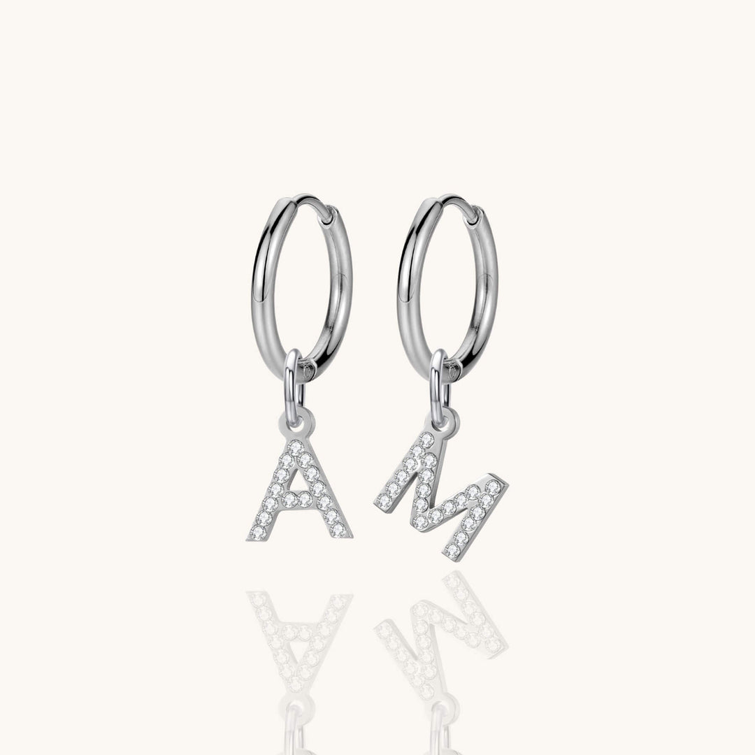 Custom Crystal Initial Earrings