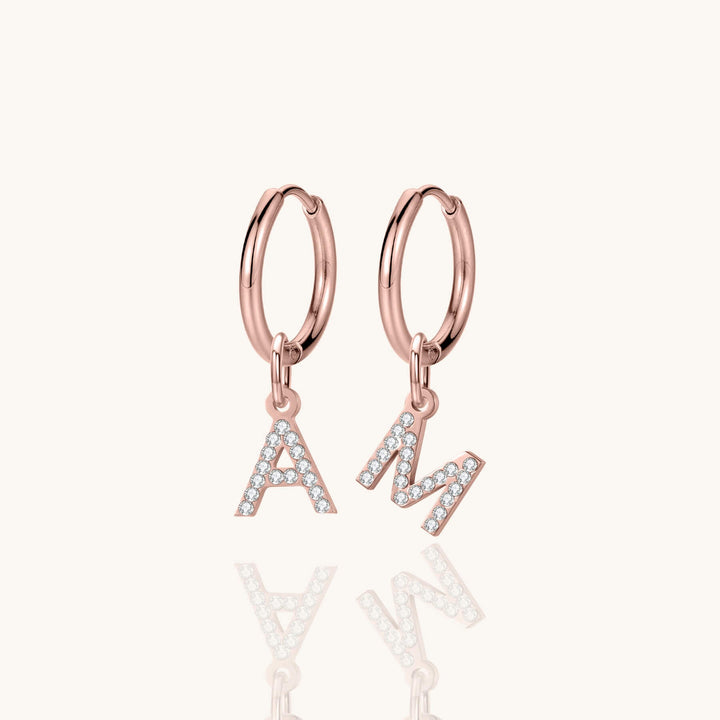 Custom Crystal Initial Earrings