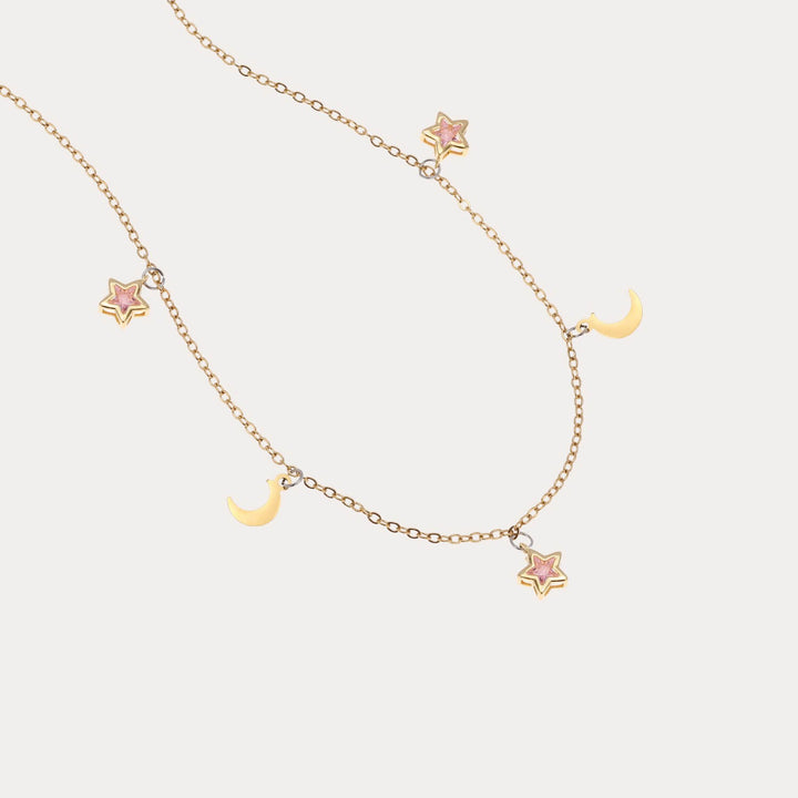 Crystal Moon and Stars Dangling Choker