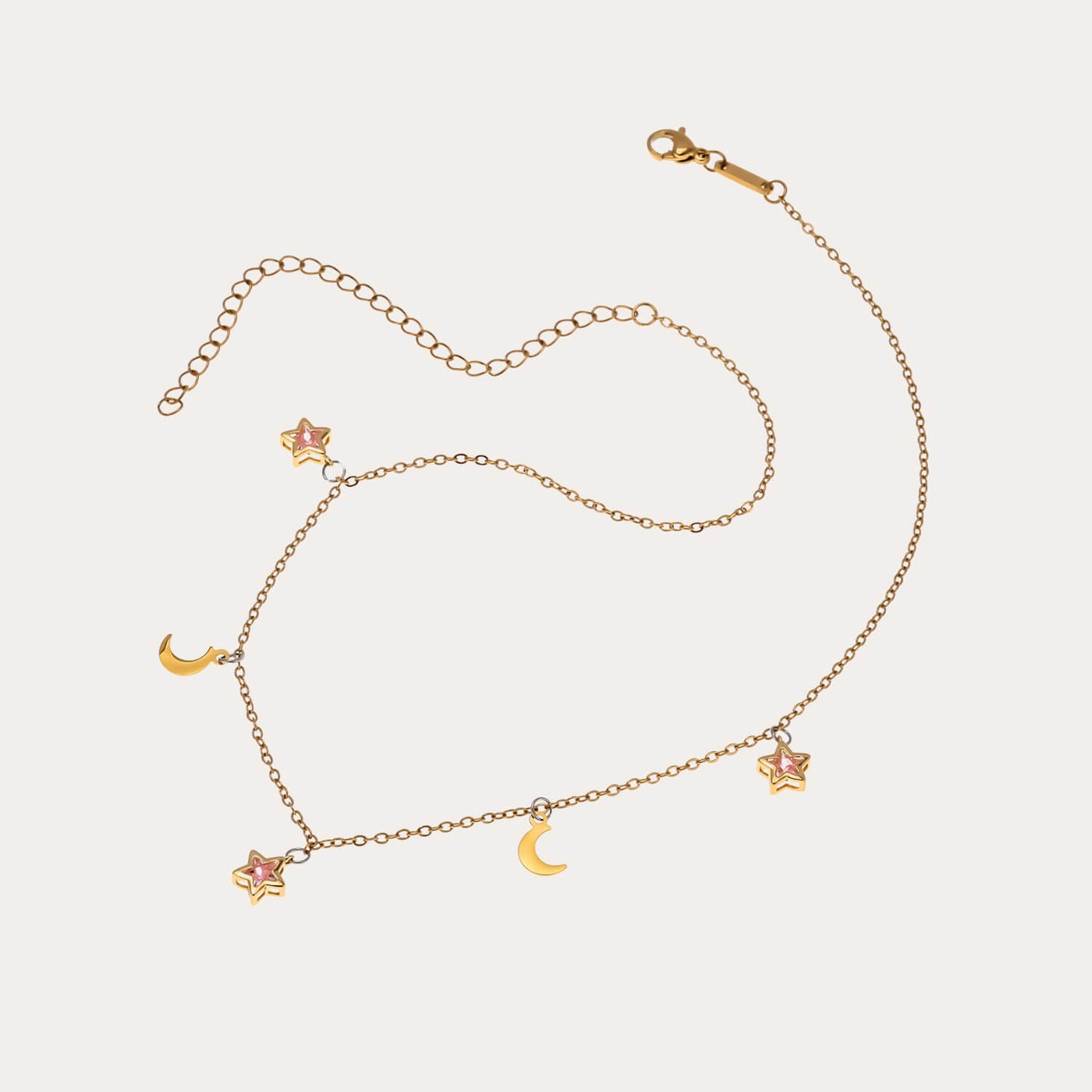 Crystal Moon and Stars Dangling Choker