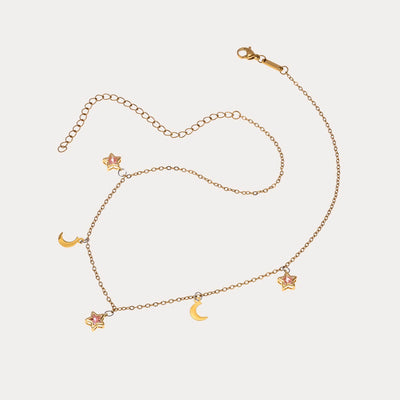 Crystal Moon and Stars Dangling Choker