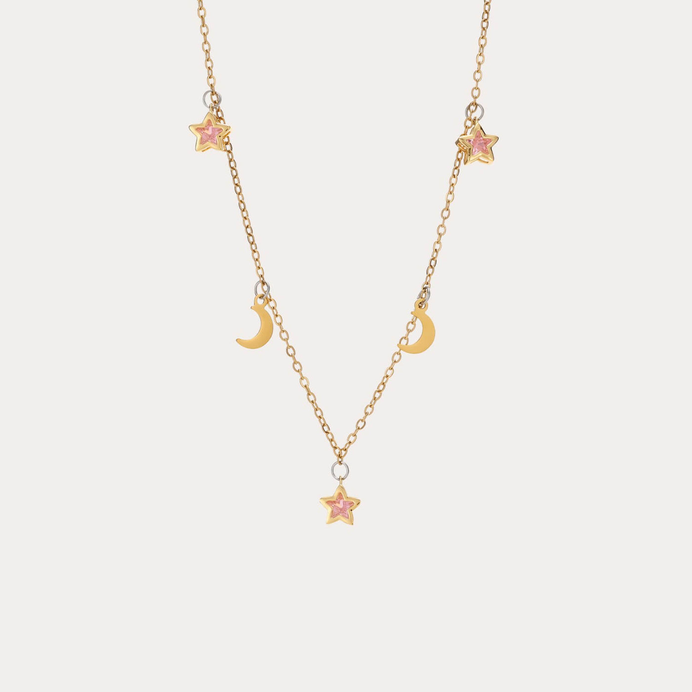Crystal Moon and Stars Dangling Choker