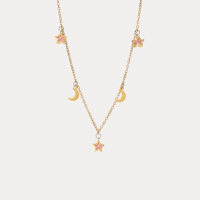 Crystal Moon and Stars Dangling Choker