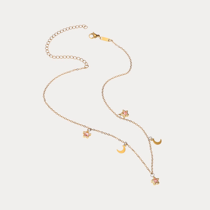 Crystal Moon and Stars Dangling Choker