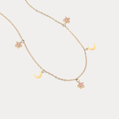 Crystal Moon and Stars Dangling Choker
