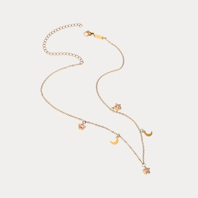 Crystal Moon and Stars Dangling Choker