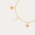 Crystal Moon and Stars Dangling Bracelet - Image 3