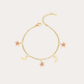 Crystal Moon and Stars Dangling Bracelet - Image 1