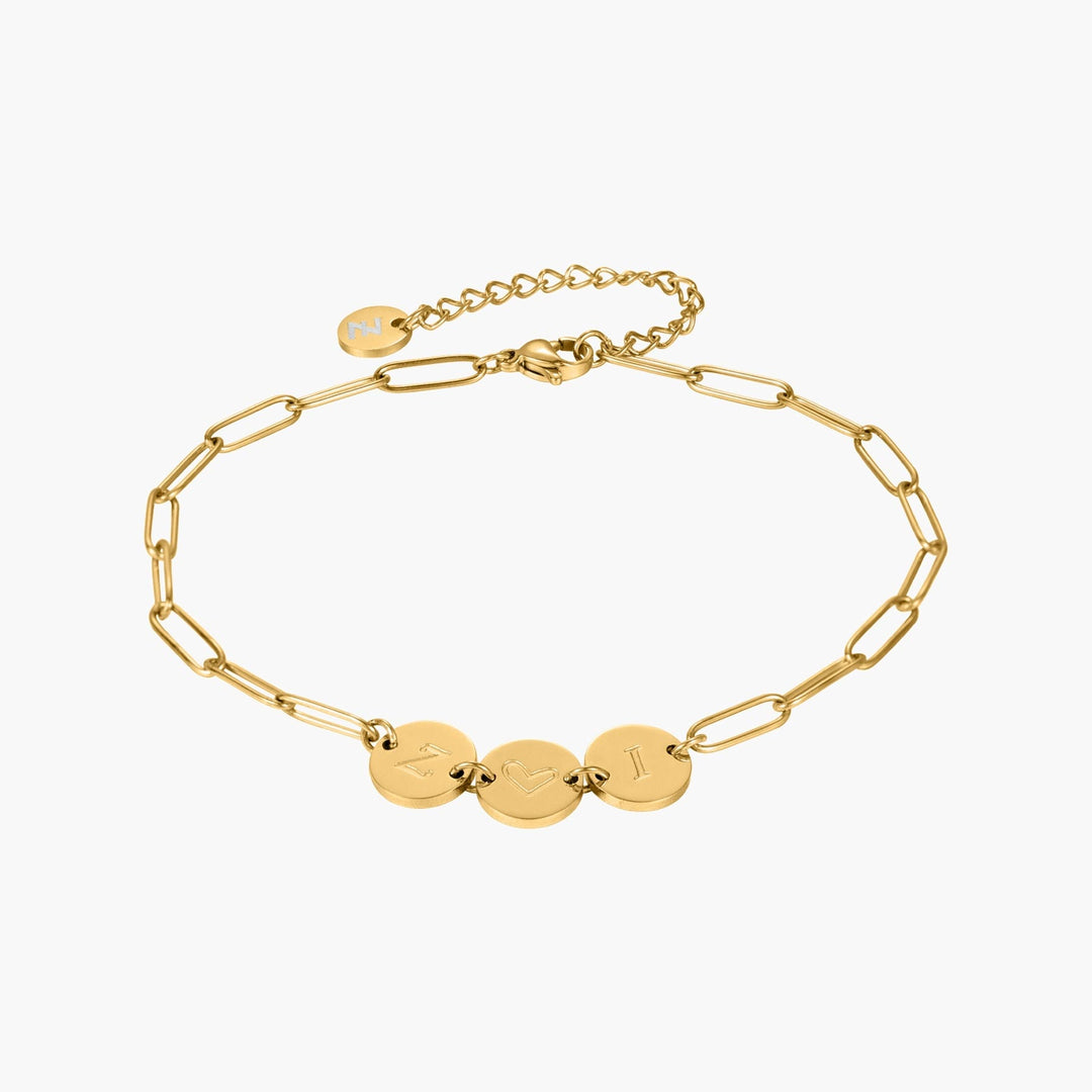 Custom 3-Initial Pin Chain Anklet