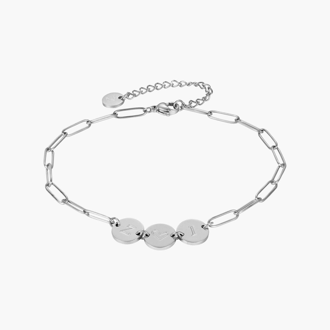 Custom 3-Initial Pin Chain Anklet