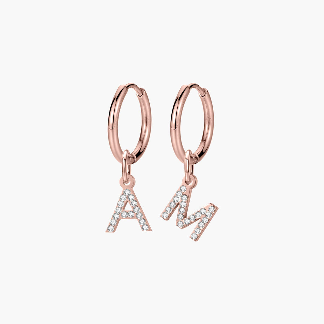 Custom Crystal Initial Earrings