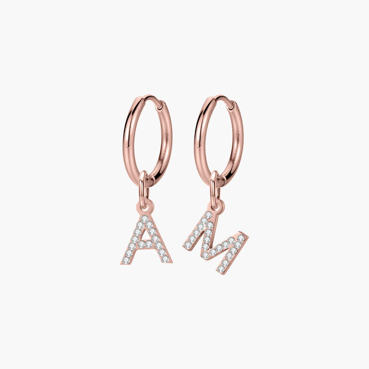 Custom Crystal Initial Earrings