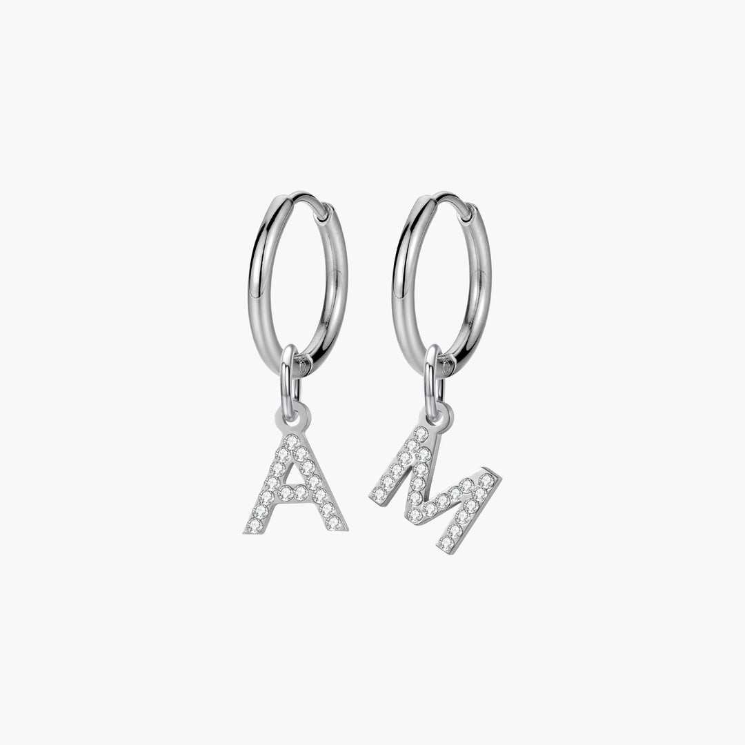 Custom Crystal Initial Earrings