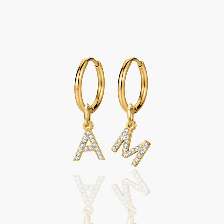 Custom Crystal Initial Earrings