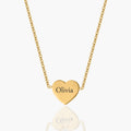 Custom Heart Engraved Name Necklace - Image 1