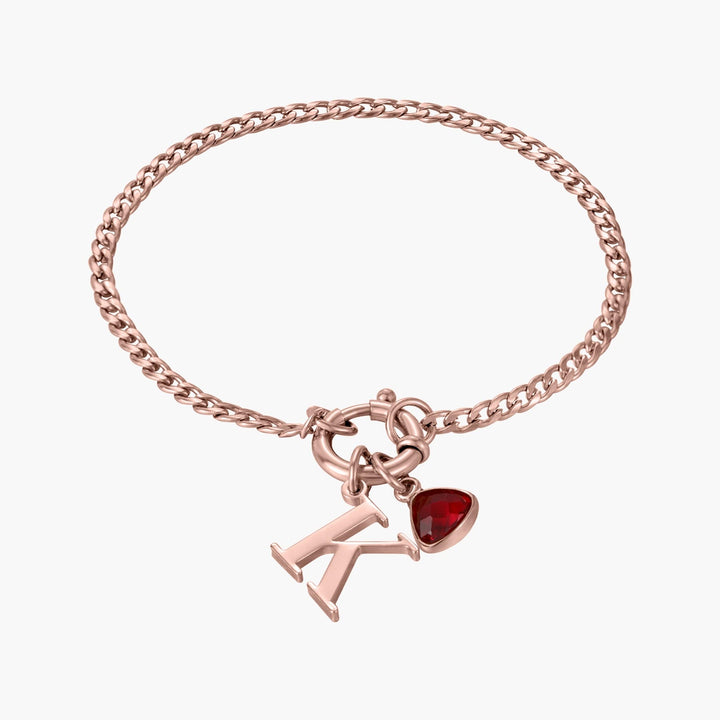 Custom Initial Birthstone Bracelet