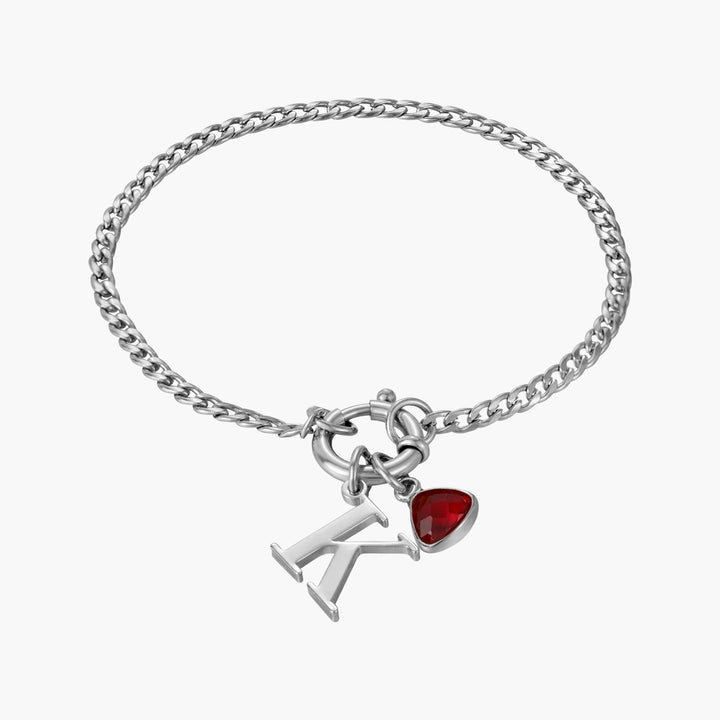 Custom Initial Birthstone Bracelet