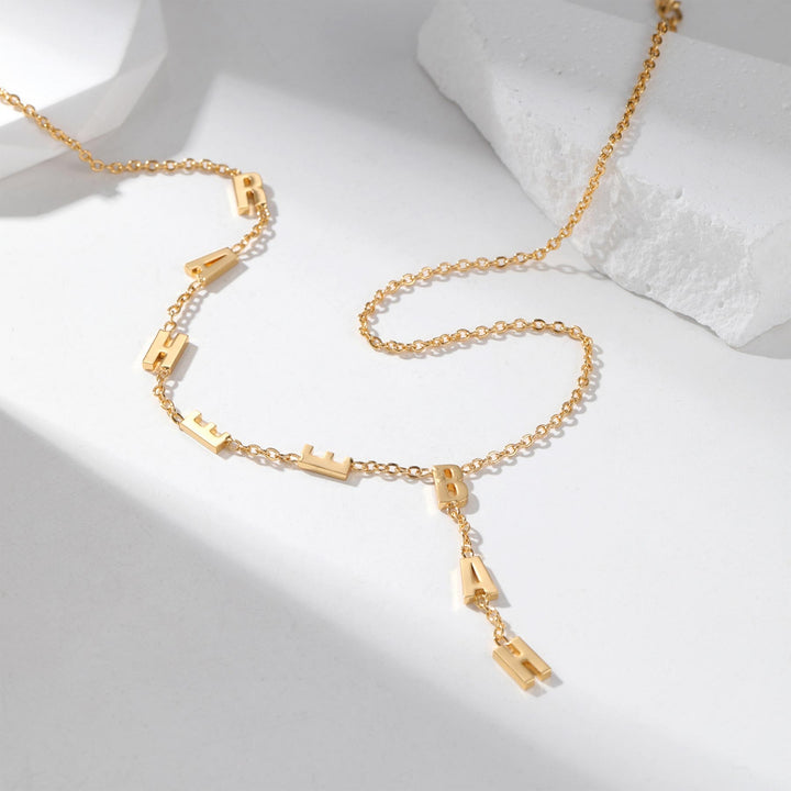 Custom Waterfall Name Necklace