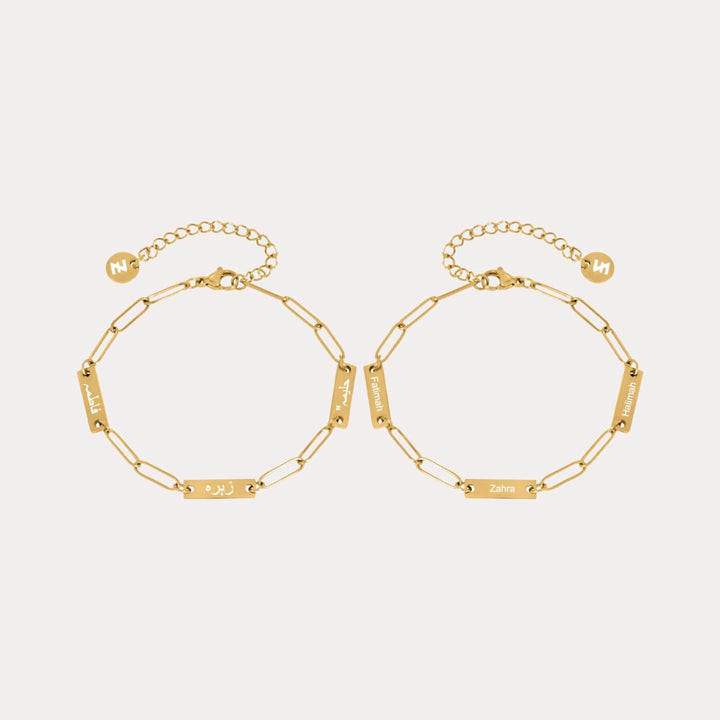 ZUDO Custom 3-Name Pin Double Sided Bracelet