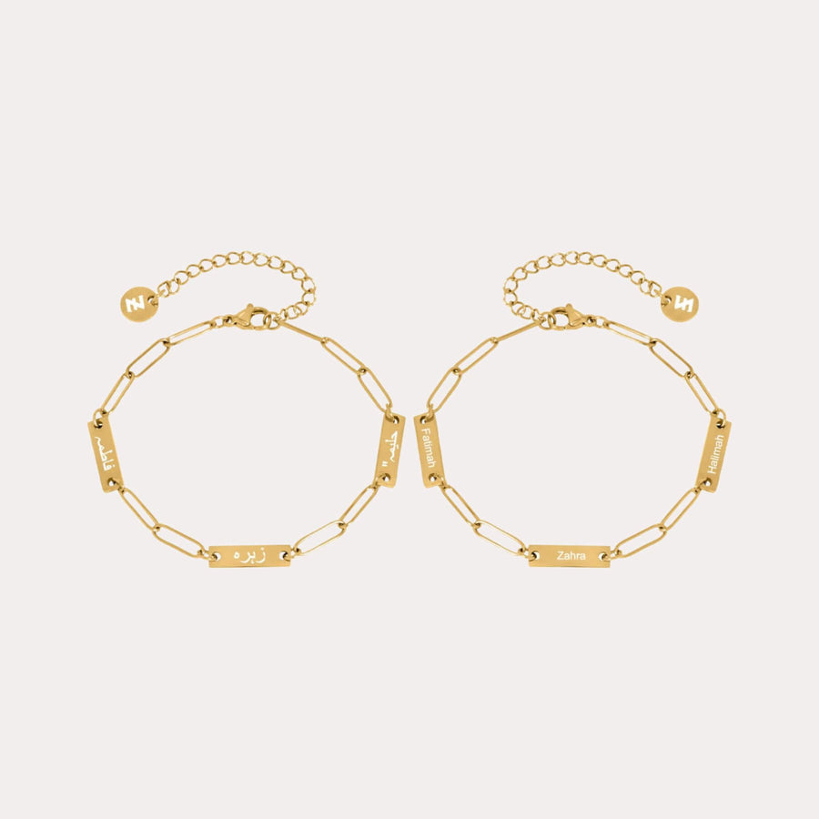 ZUDO Custom 3-Name Pin Double Sided Bracelet