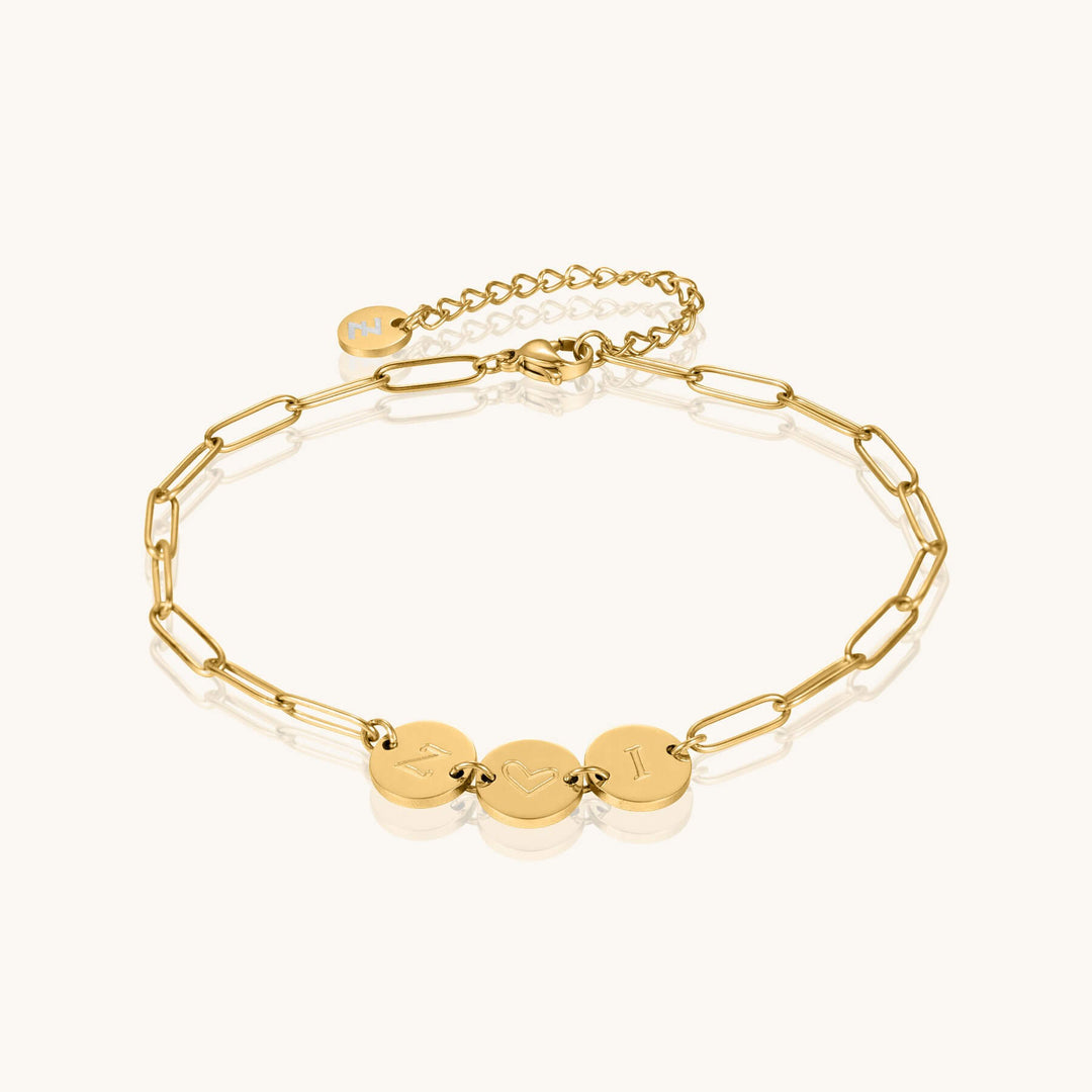 Custom 3-Initial Pin Chain Anklet