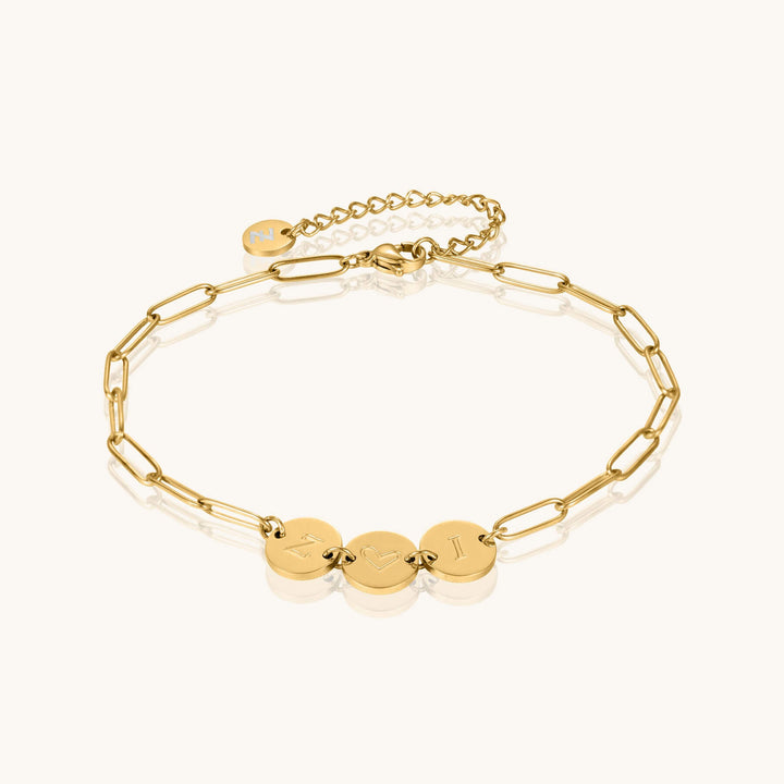 Custom 3-Initial Pin Chain Anklet