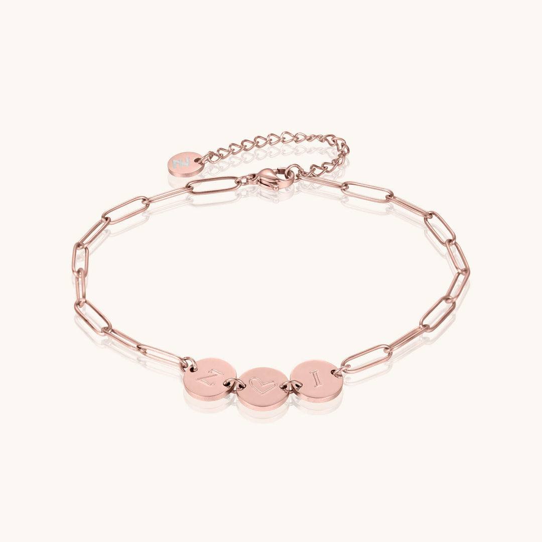 Custom 3-Initial Pin Chain Anklet