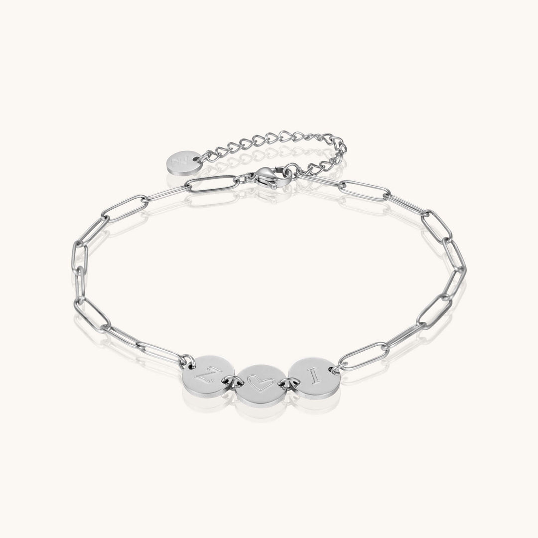 Custom 3-Initial Pin Chain Anklet