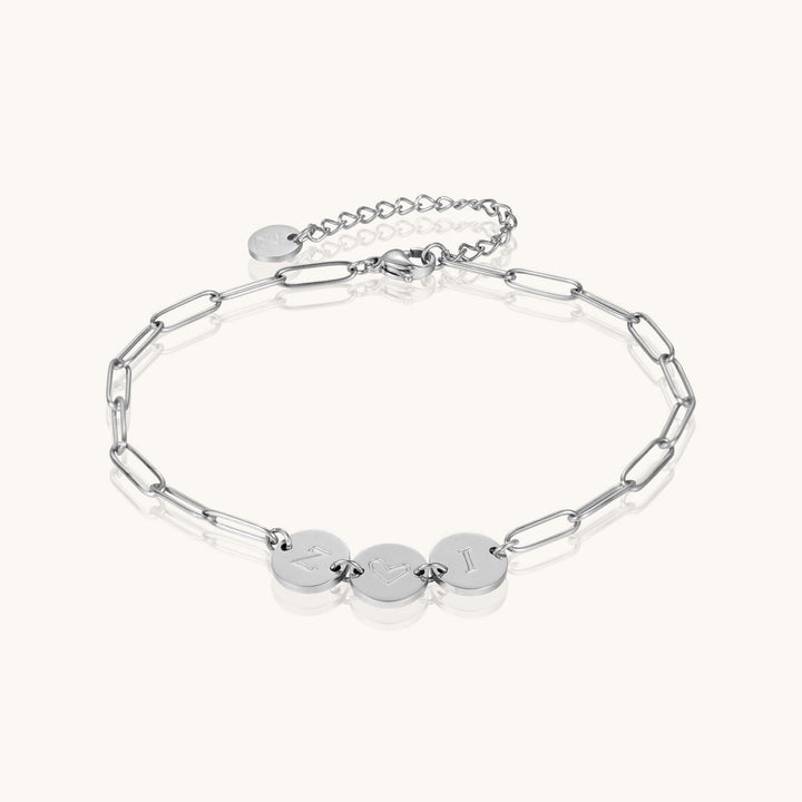 Custom 3-Initial Pin Chain Anklet