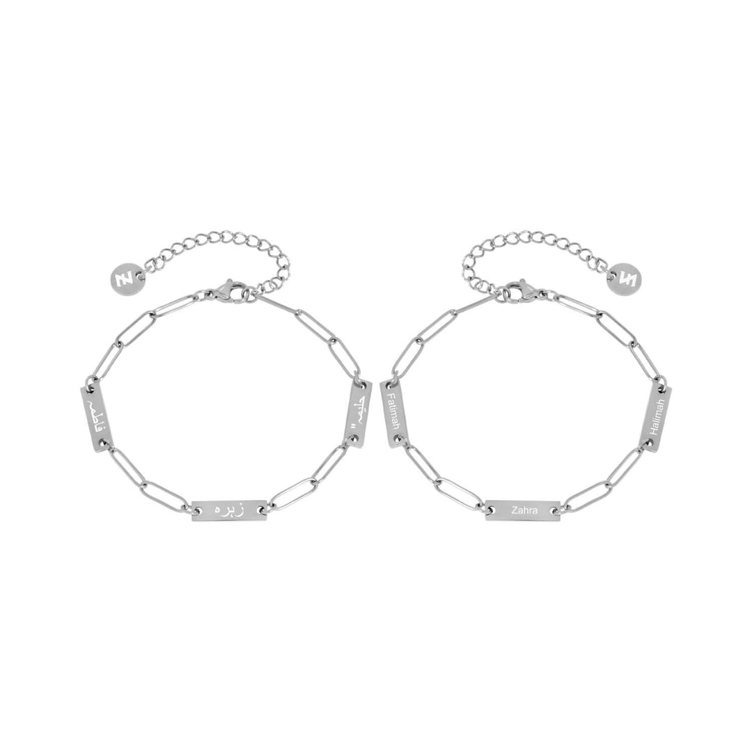 Custom 3-Name Pin Double Sided Bracelet