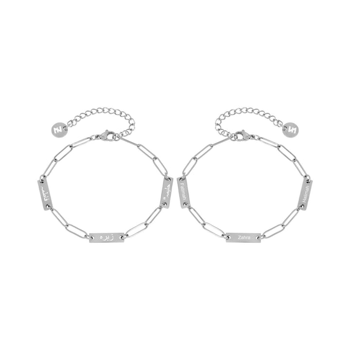Custom 3-Name Pin Double Sided Bracelet