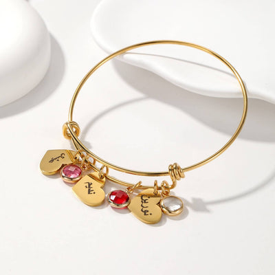 Custom Birthstone Name Bangle