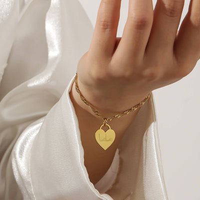 Custom Engraved Heart Bracelet