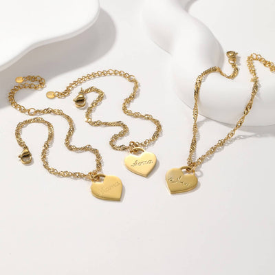 Custom Engraved Heart Bracelet