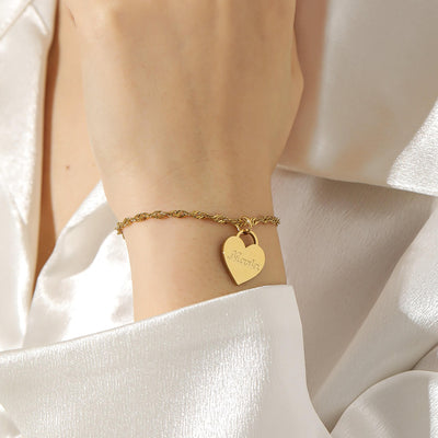 Custom Engraved Heart Bracelet