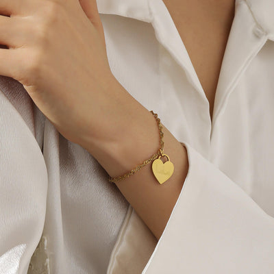 Custom Engraved Heart Bracelet