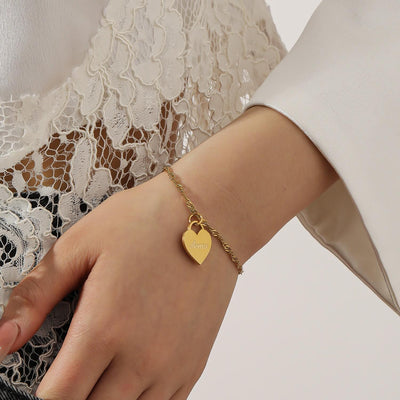 Custom Engraved Heart Bracelet