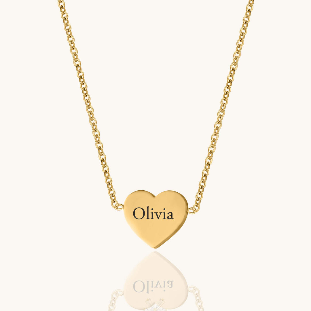 Custom Heart Engraved Name Necklace