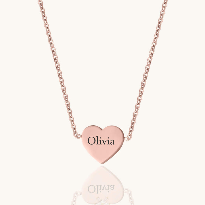 Custom Heart Engraved Name Necklace