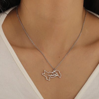 Custom Map Name Necklace | Pakistan