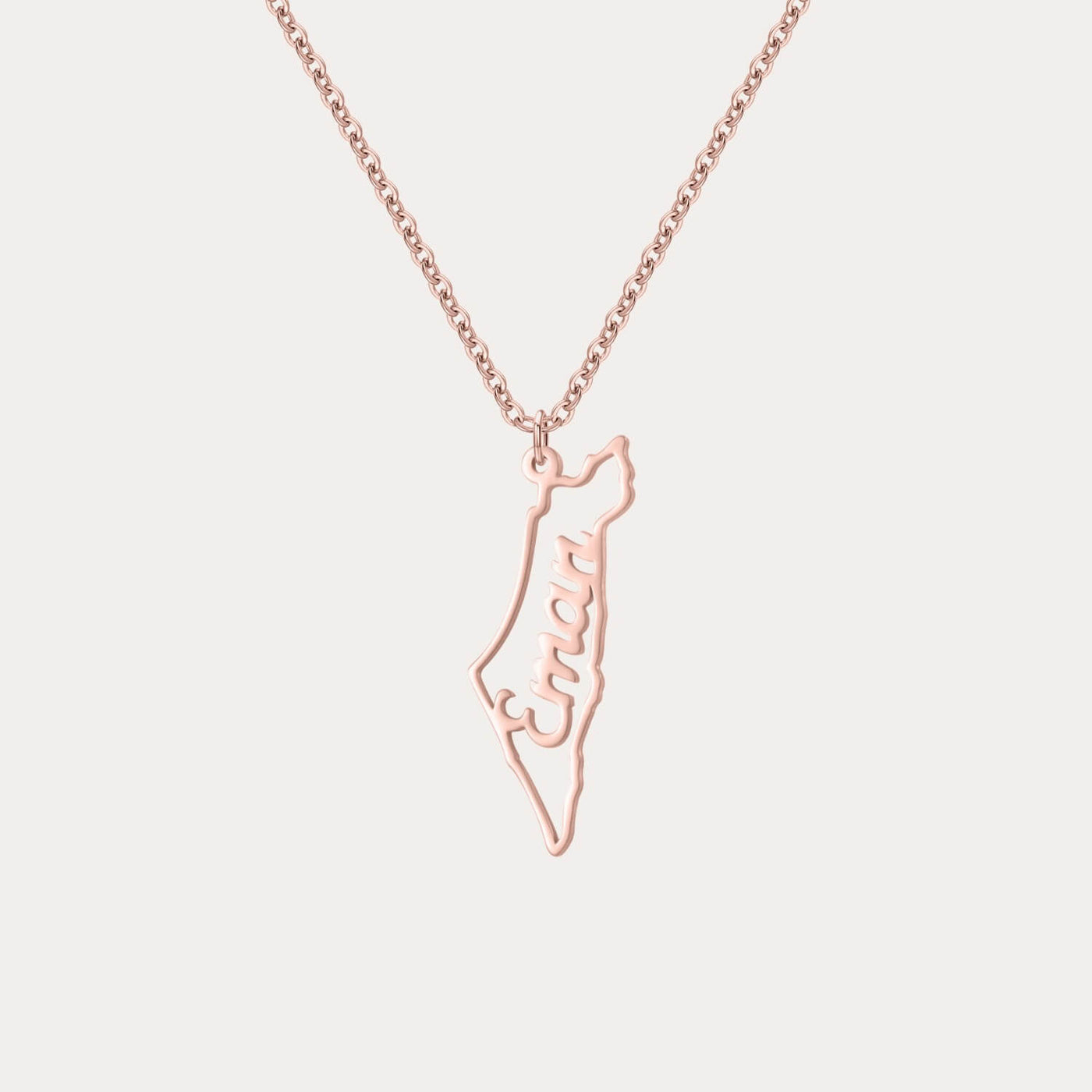 Custom Map Name Necklace | Palestine