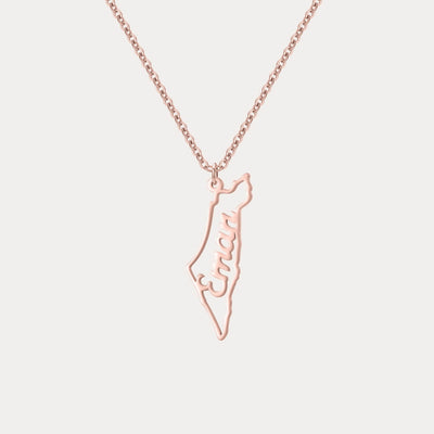 Custom Map Name Necklace | Palestine