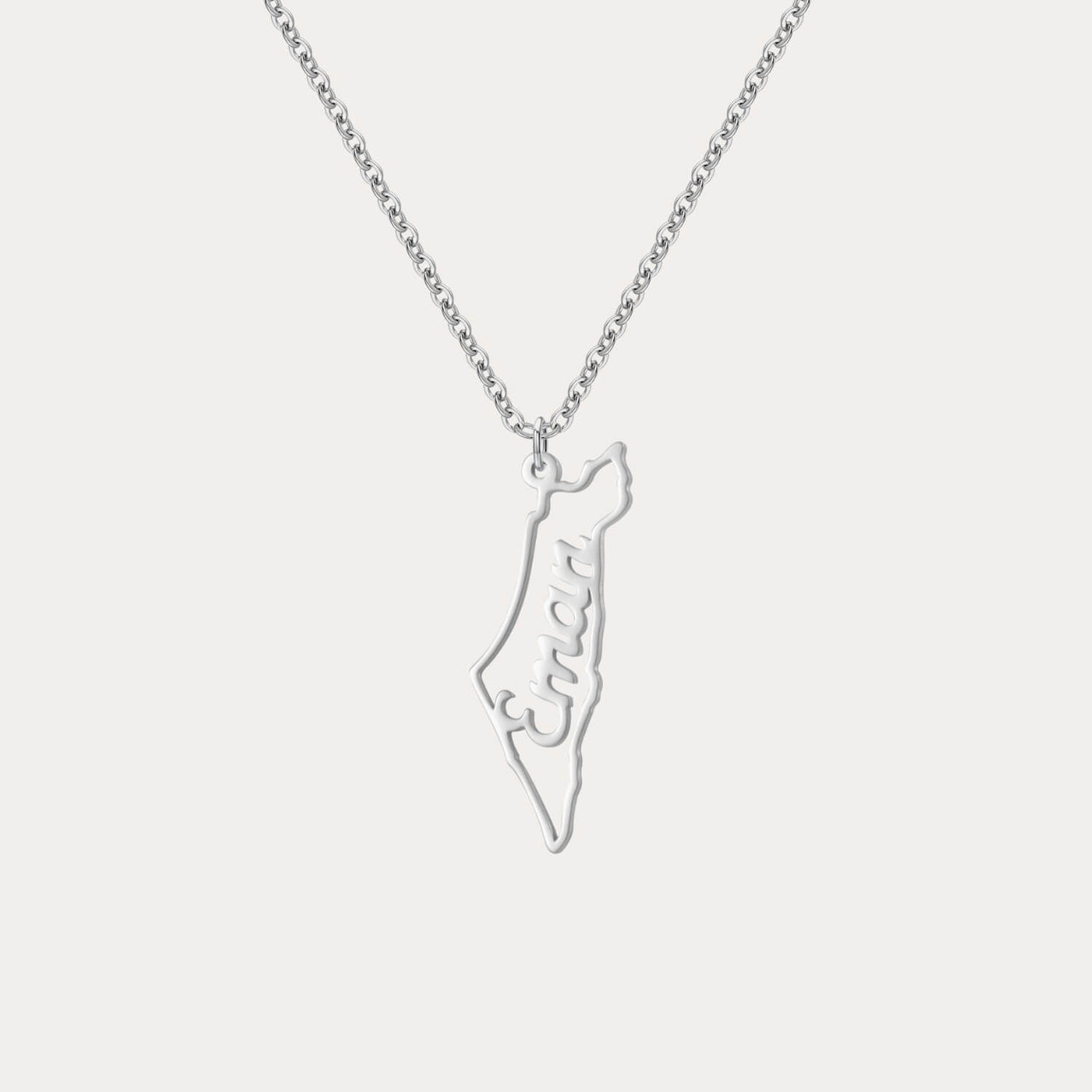 Custom Map Name Necklace | Palestine