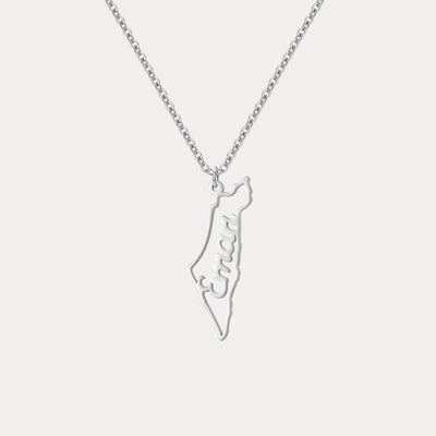 Custom Map Name Necklace | Palestine