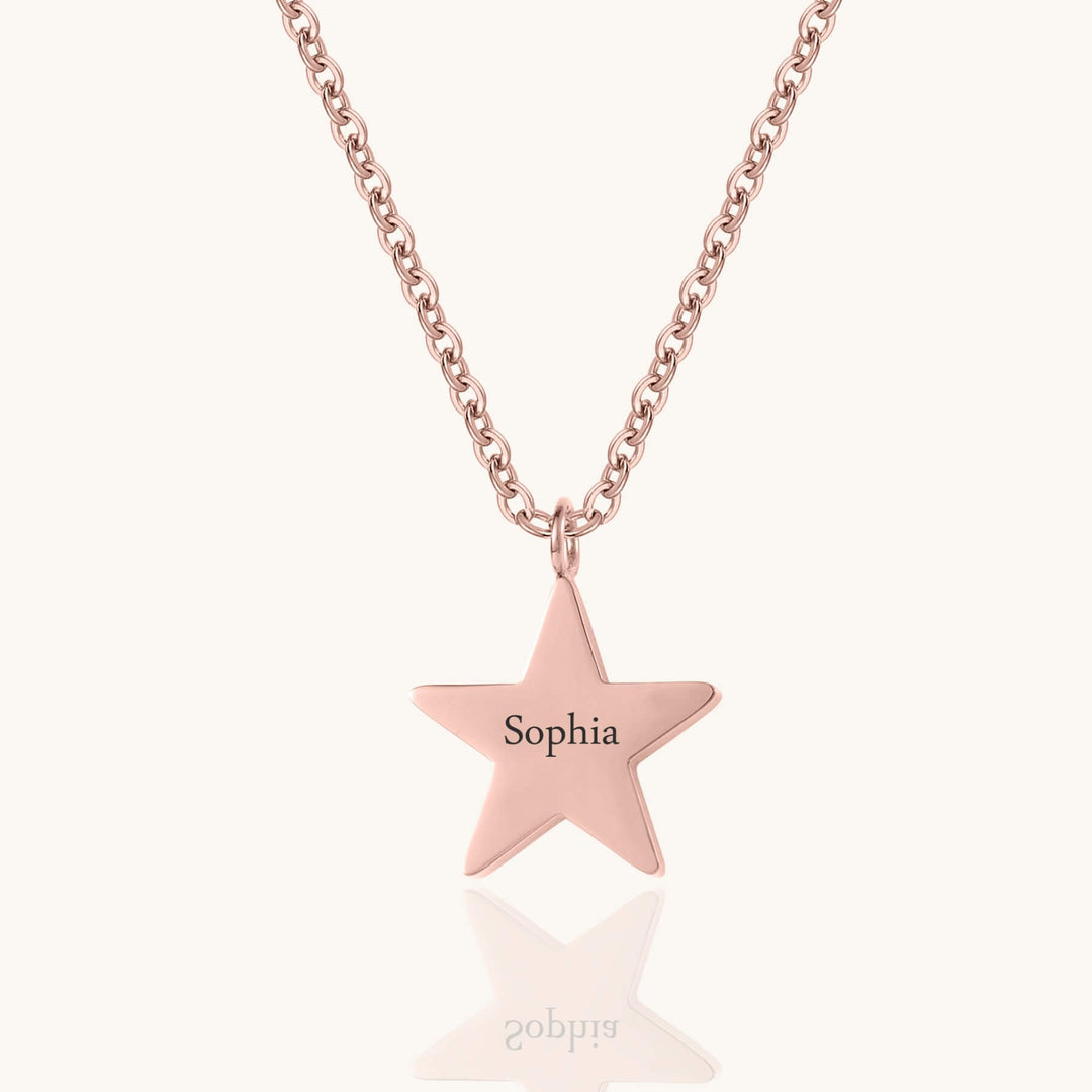 Custom Star Engraved Name Necklace