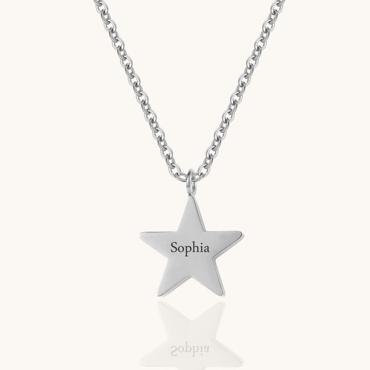 Custom Star Engraved Name Necklace