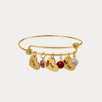 Custom Birthstone Name Bangle