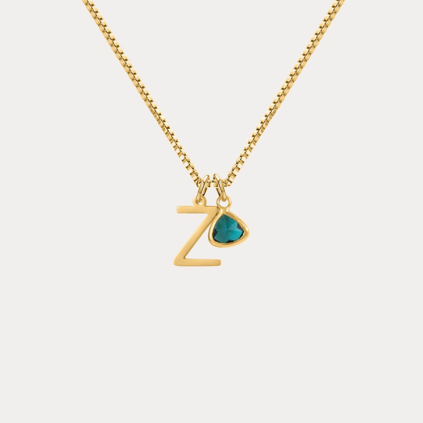 Custom Initial Birthstone Crystal Necklace